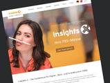 Das Bild zeigt die Startseite der Webseite der Insights-X PBS-Fachmesser in Nürberg 2017.